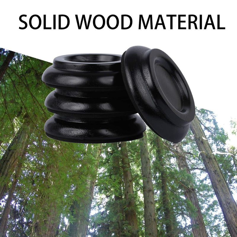 NUEVEN Solid Wood Piano Caster Piano Leg Floor Protectors 4-Pack Upright Piano Caster Cups with Non-Slip & Anti-Noise Foam (Black) Black