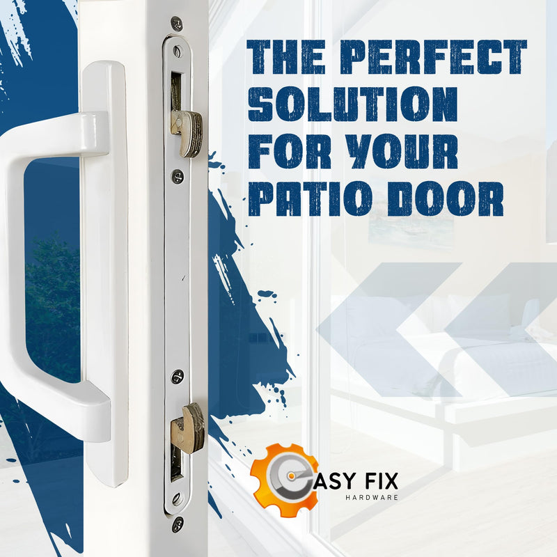 10" Dual Point Mortise Lock Replacement with White Faceplate with 9-7/8" Hole Spacing Alloy Steel - Offset Latch Position - Fix and Repair Door Hardware Locking Mechanism
