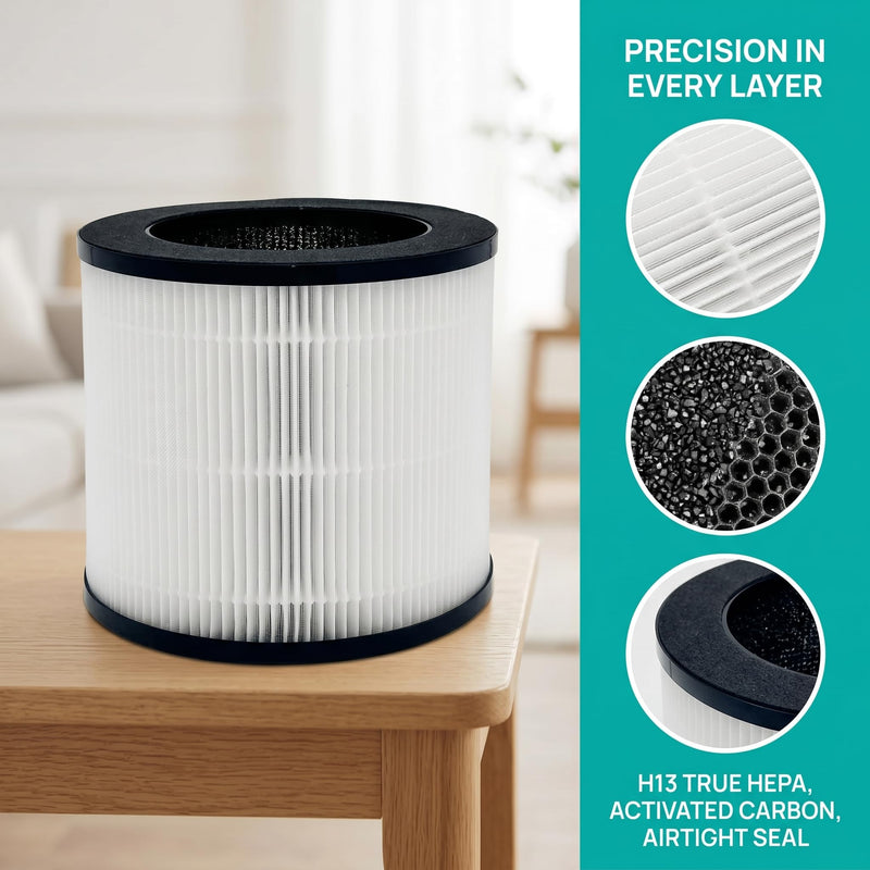Replacement Air Filter A10 Compatible With GANIZA A10 AIR Purifier,H13 True HEPA Activated Carbon Filter(2-Pack)