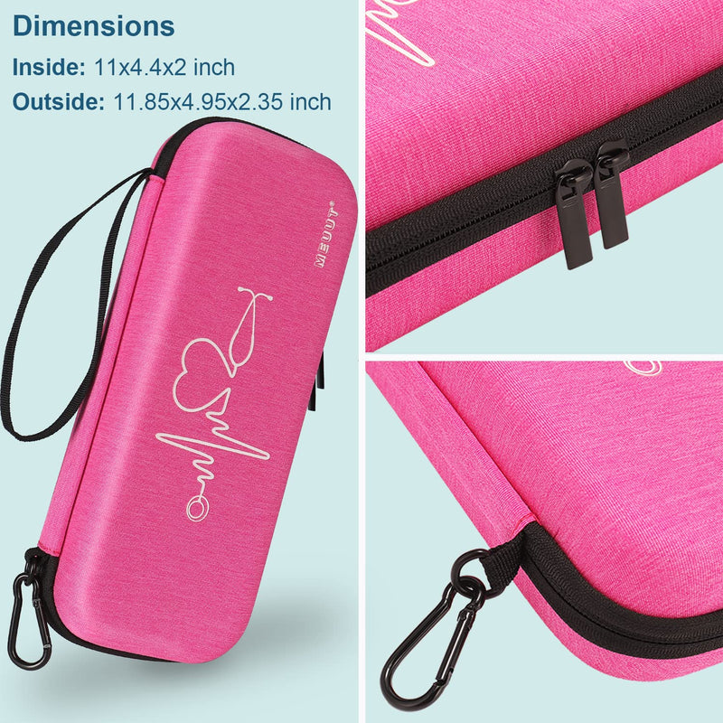 MEUUT 15 pcs Stethoscope Case Kit, Perfect Nurse Gift Include Stethoscope Case, Medical Scissors, Penlights with Batteries, Bandage Wraps, Badge Holders for Nurse Accessories for Work Raspberry
