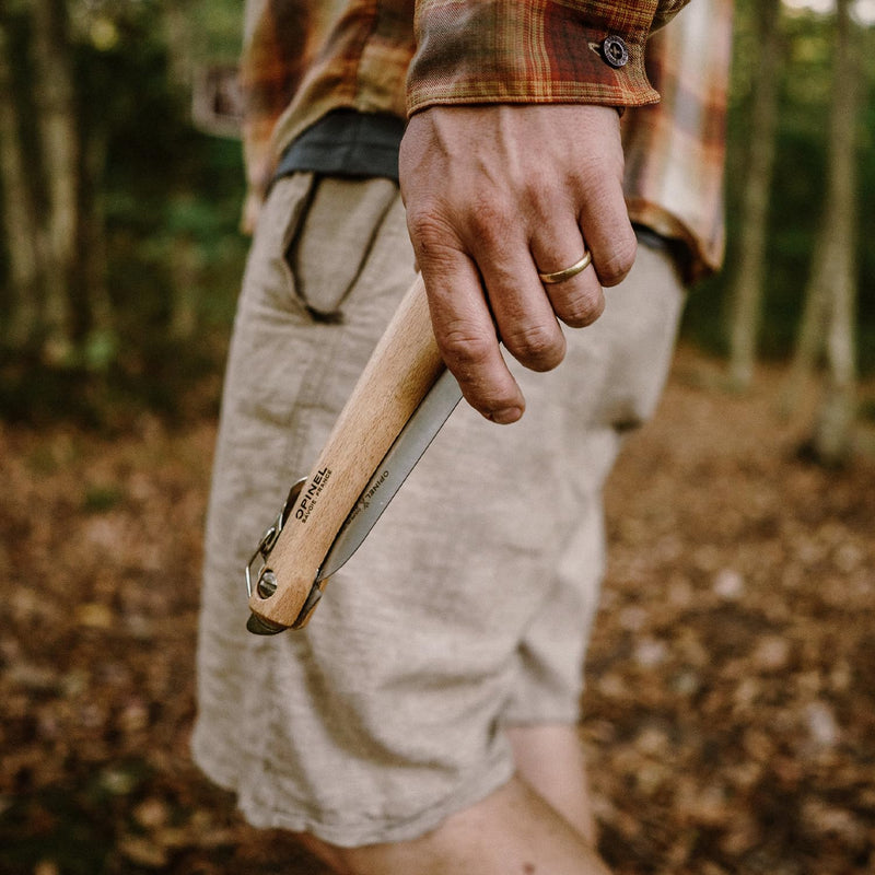 Opinel Folding Saw - Gardening and Camping Folding Carbon Steel Saw with Beechwood Handle No.18