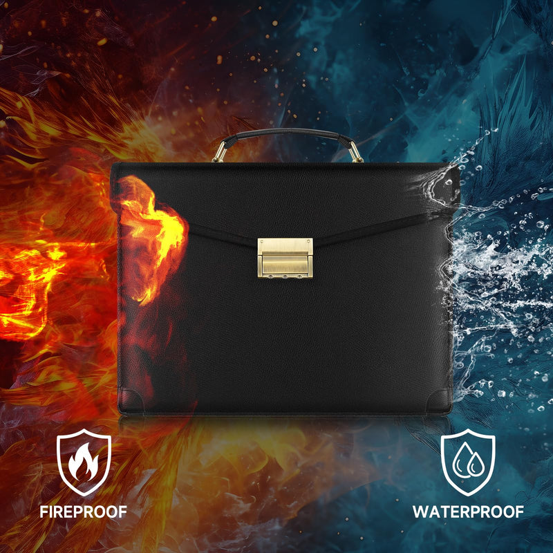 Fireproof Document Bag with Lock,Upgraded 6500°F Fire Proof bag with Zipper,10 Layers of Heat Insulated Materials, Water Resistant, Portable Home Travel Safe Storage for Important Documents,Passports