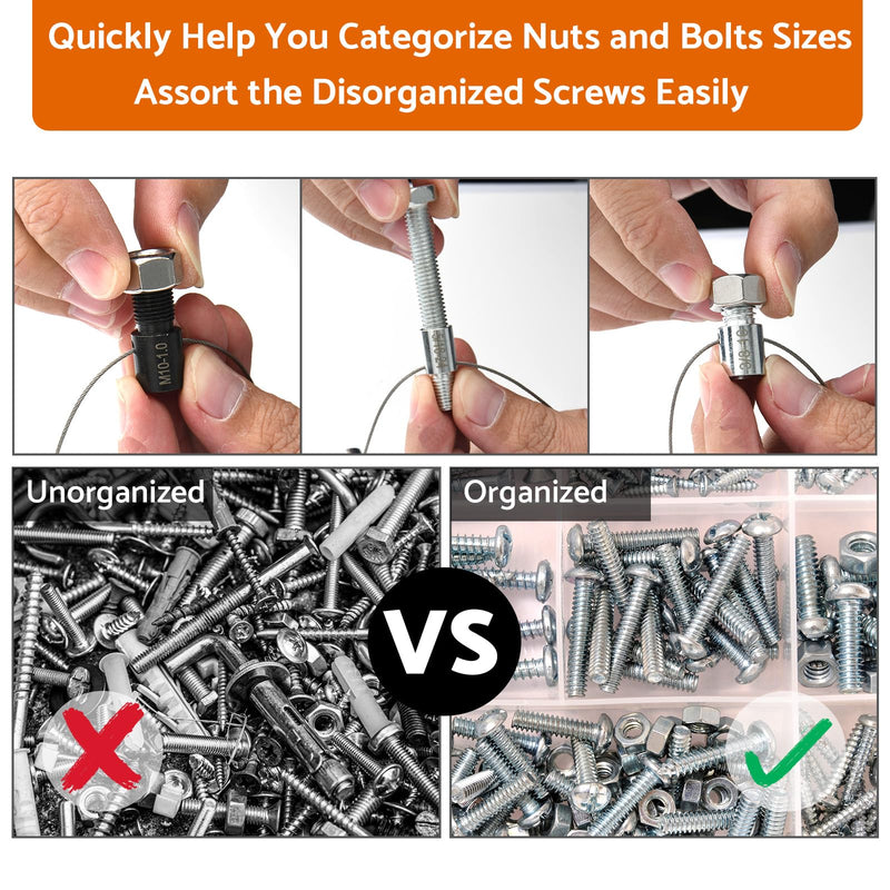 Thread Checker Nut and Bolt Thread Checker 26 Male Female Thread Gauges Thread Gauge Bolt Thread Identifier Bolt Size Finder Thread Checker Standard and Metric Bolt and Nut Identifier Gauge 12 Metric & 14 Inch-26 Thread Gauges