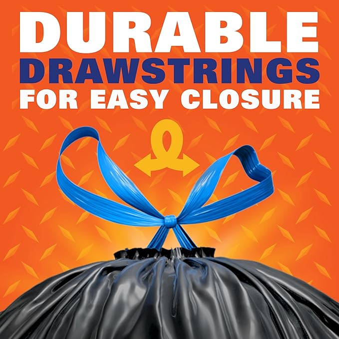 Hefty Drawstring Trash Can Liner Bags - 33 Gallon - 48 Count by Hefty - NewNest Australia