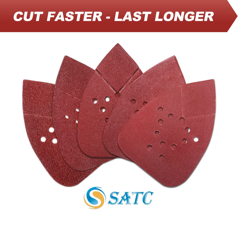 S SATC Mouse Detail Sander Sandpaper 50 PCS Mouse Sanding Pads 12 Hole Mouse Sandpaper Assorted 60/80/120/150/220 Grits 50 PCS 12 Hole 60/80/120/150/220 Grits Mouse Sandpaper