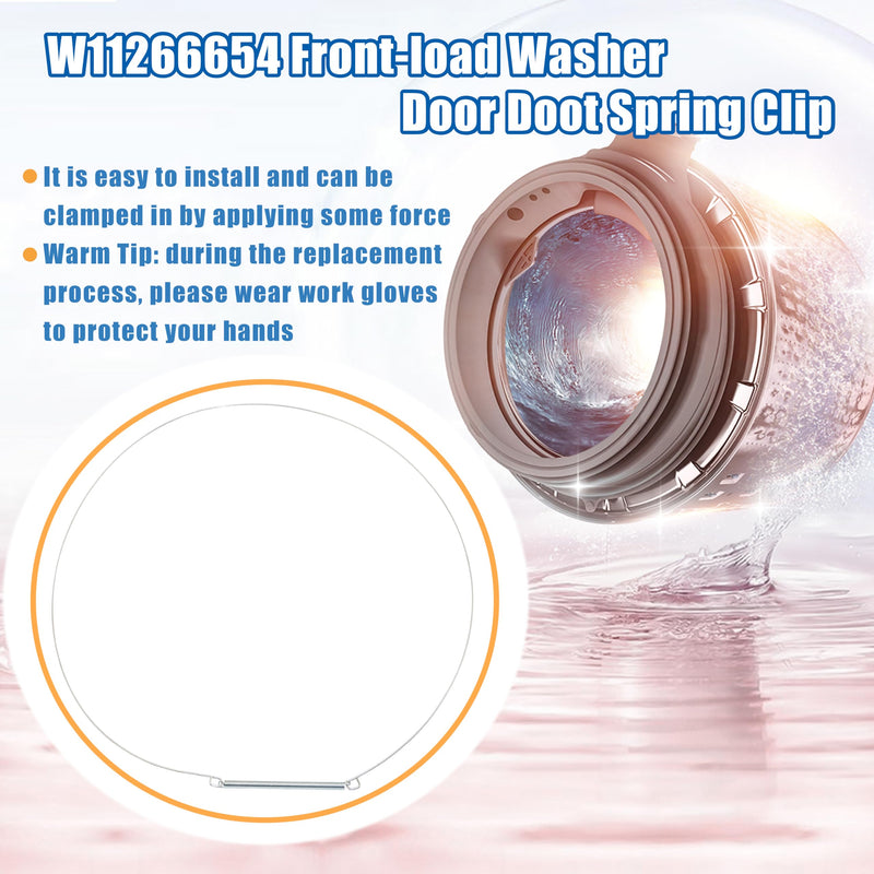 W11266654 Durable spring-loaded exterior door clam shoe clip for washing machines - Perfect for ap6809210, WPW10237503/489486, PS12584490 and W10818945 - Enhance your laundry experience!