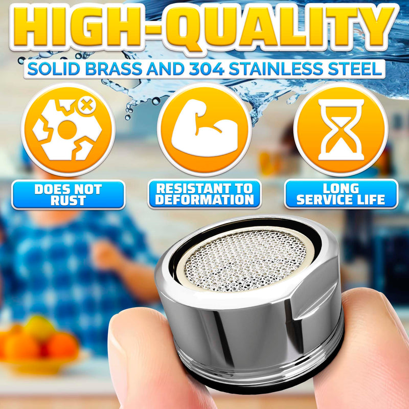 4Pcs Bathroom Faucet Aerator Replacement - 15"/16" 24mm Kitchen Sink Faucet Aerator Bathroom Sink Faucet Attachment High Flow Faucet Aerator for Sink - Faucet Sprayer Attachment Sink Faucet Aerators 4 PCS Faucet Aerators