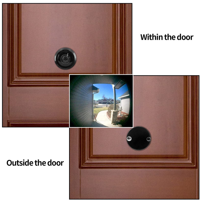 Safety Door Viewer Peephole, 200-Degree Door Viewer Front Door Peepholes with Heavy Duty Privacy Cover for 1.57"-2.95" Doors, Black Peep Holes for Home Office Black a