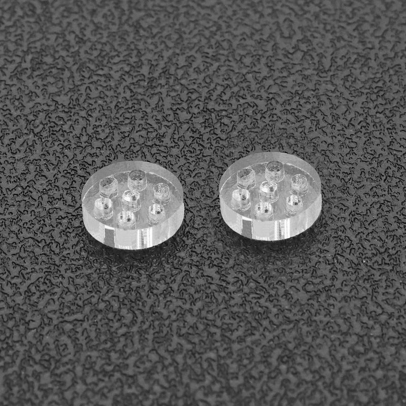 20PCS Transparent Glass Screen Filters Diameter 8mm Height 1.8mm High Borosilicate Glass Screens Filters with 7 Honeycomb Holes for Lab Filters