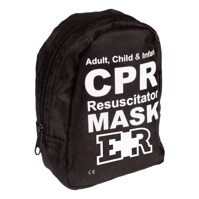 Ever Ready First Aid Adult and Infant CPR Mask Combo Kit with 2 Valves with Pair of Vinyl Gloves & 2 Alcohol Prep Pads - Tactical Black 1