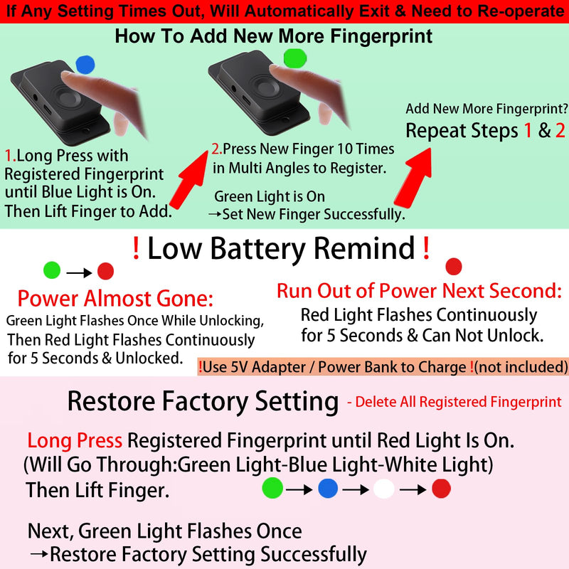 Fingerprint Refrigerator Lock Child Safety USB Backup Key for Cabinet French Drawer Freezer Window, RV Fridge Smart Biometric Cable Latch Babyproofing for Adult Kid Pet,No Drill Easy Install
