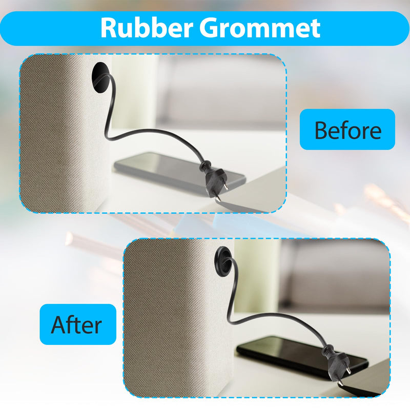 6 Pcs Rubber Grommets for Wiring, 1-1/2"Drill Hole, 1-3/16" ID, Rubber Cable Grommet Rubber Wire Grommets Protector Firewall Grommets Double-Sided Round Rubber Hole Plugs Grommets