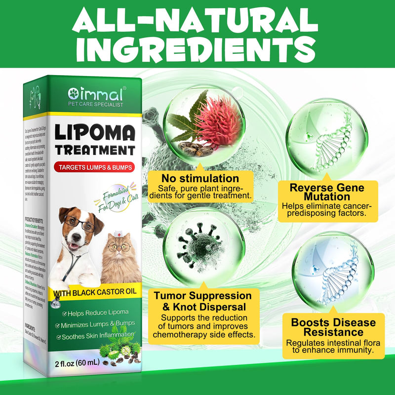 Buddy Guard for Dogs Lumps and Bumps 2 fl.oz, Lipoma Treatment for Dogs Cats, Soften Fatty Lumps & Bumps in Dogs, Castor Oil for Dogs, Mushroom Supplements Lipoma Reduction, Immune Support