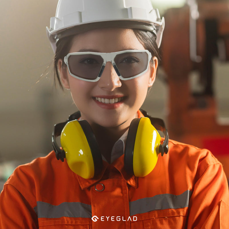REV Amour Z87+ Safety Glasses, UV400 Impact-Resistant Sunglasses with Anti-Scratch for Work & Outdoor Carbon Fade