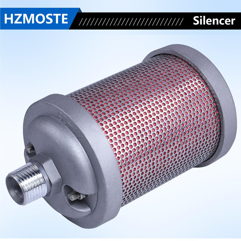 XY-05 Exhaust Silencer, 1/2" NPT Male Interface, for Air Compressors, Dryers, Vacuum Pumps