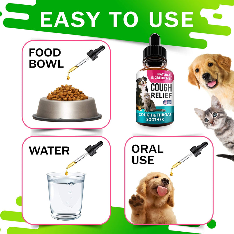 Kennel Cough Drops for Dogs and Cats - 2oz Pet Herbal Remedy - Throat Soother - Homeopathic Respiratory Support - Dry, Wet & Barky Pet Cough and Cat Asthma, Sinus Congestion Treatment - Made in USA - PawsPlanet Australia