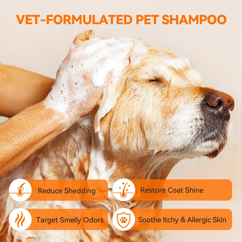 Dog Shampoo for Itchy Skin Relief, Herbal Hypoallergenic Dog Shampoo for Smelly Dogs & Cats, Sensitive & Dry Skin, Dog Itching Skin Relief Hot Spot, Greasy, Red Skin, 16oz - PawsPlanet Australia