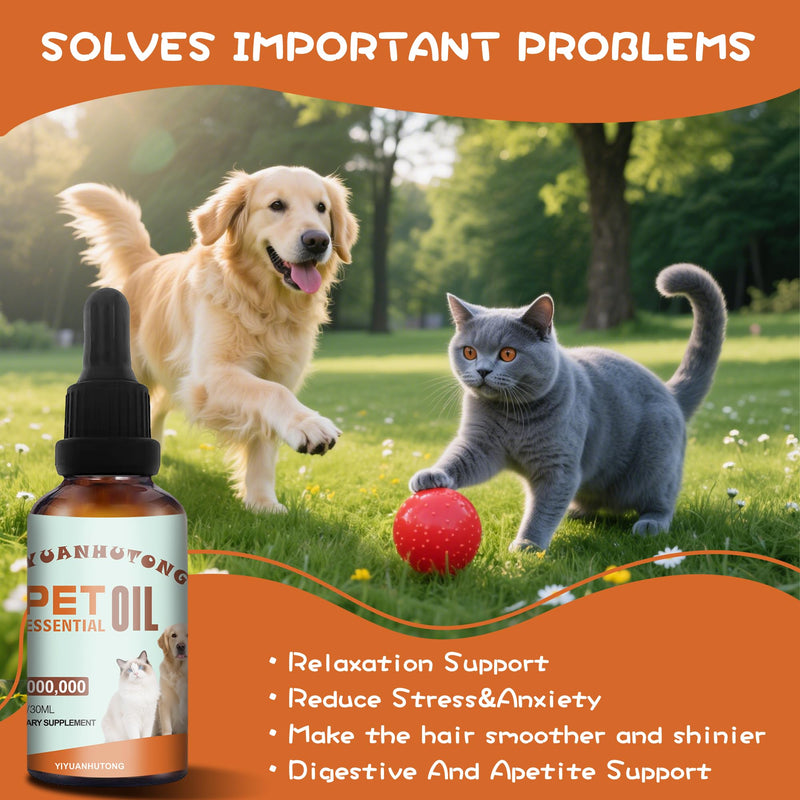 Dog and cat Oil, 30ml, pet Oil for Pain, Skin, Arthritis Pain Relief, Calming, Omega 3, 6, 9 for Dog Anxiety, Barking, and Dog Joints, Supporting and maintaining Joint Health
