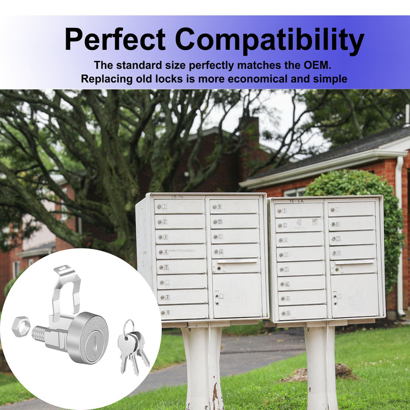 3 Pack Mailbox Locks with Keys Replacement, Mailbox Lock Replacement for L-1172C Mail Box Lock and Key, Nickel Finish 3 Pack Keys Different Silver