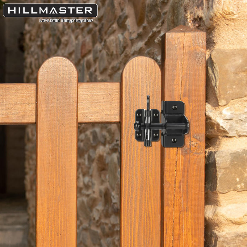 Self Locking Gate Latch for Wooden Fence,Heavy Duty Gravity Fence Latch Privacy Door Latch for Wood Gate,Metal Gates,Vinyl Fence,Gate Hardware Gate Door Lock for Outdoor Pool,Black Finish Finger Pull