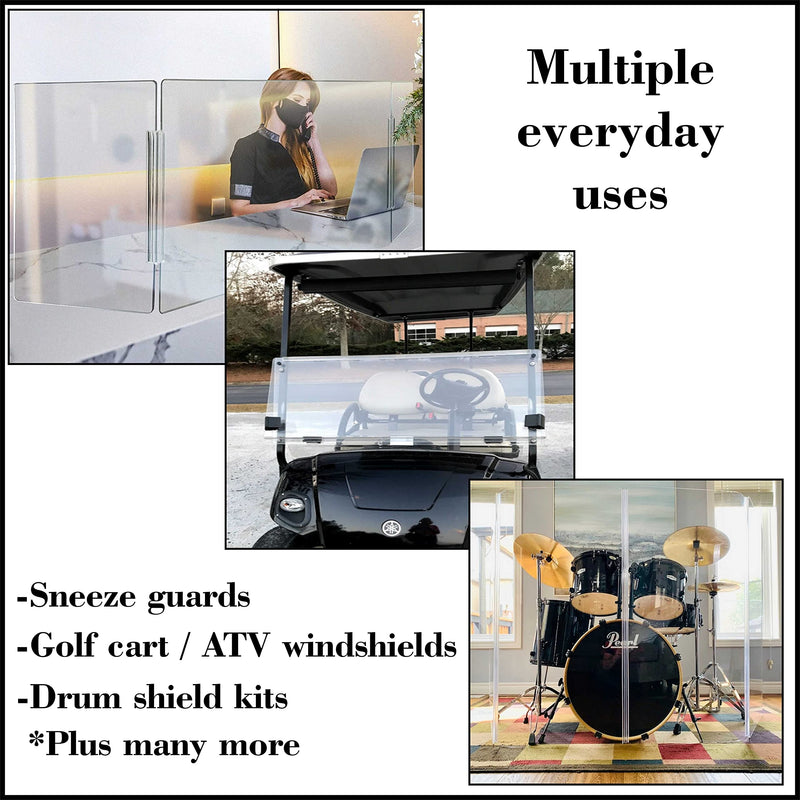 DistinctAndUnique Clear PVC Piano Style Living Hinge for 1/4" (6mm) Material: No Screws or Glue - DIY for Plexiglass, Acrylic, Glass & More (24 inch, 2 Pack) 24 Inch