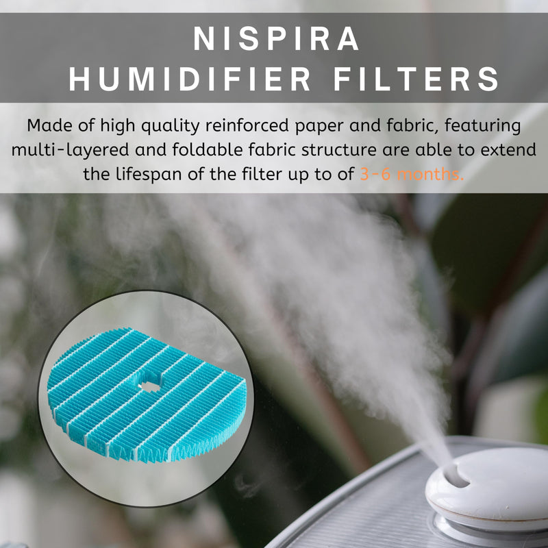 Nispira Premium Humidification Replacement Filter Compatible with Sharp Air Purifier Humidifier KC-850U KC-860U. Compared to Part FZ-C100MFU, 2 Filters