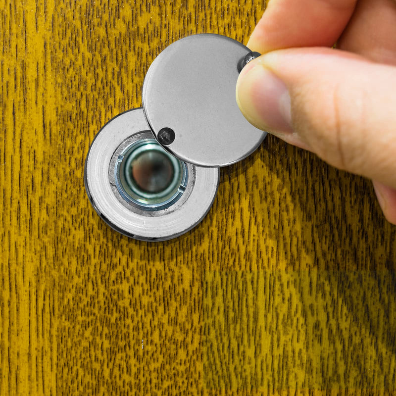 1 Set Peephole Cover, Peep Hole Covers for Peep Holes for Door Viewers, Home Security Peephole Protector Us House, Family, with Matching Self-Adhesive Installation Tools, Simple and Fast(Silver) Silver