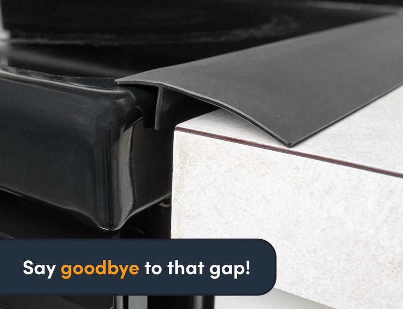 Linda’s Essentials Silicone Stove Gap Covers (2 Pack), Heat Resistant Oven Gap Filler Seals Gaps Between Stovetop and Counter, Easy to Clean Stove Gap Guard (25 Inches, Black) 25 Inches