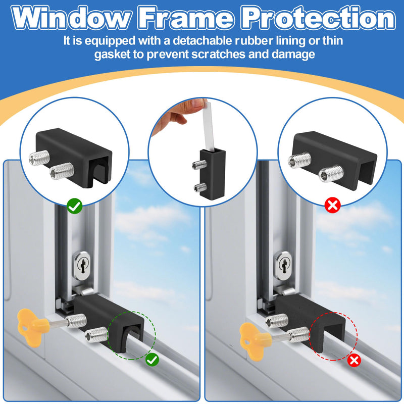 Jayseon 15 Pack Black Window Locks with Key, Adjustable Sliding Window Locks for Up and Down Windows & Horizontal Windows Stoppers Security Sliding Glass Patio Door Lock, Aluminum