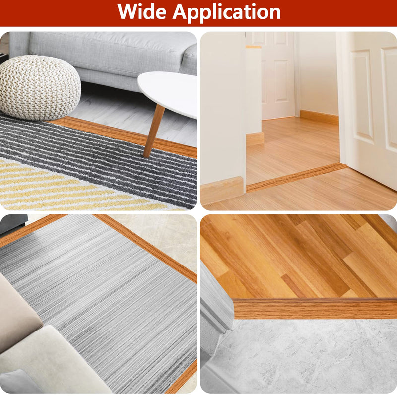 10Ft Floor Transition Strip Self Adhesive Carpet to Tile Floor Edging Trim PVC Threshold Strips, Peel and Stick Floor Joining Strip Suitable for Threshold Height Less Than 5mm (Light Brown Coffee) 10 Feet Light Brown Coffee