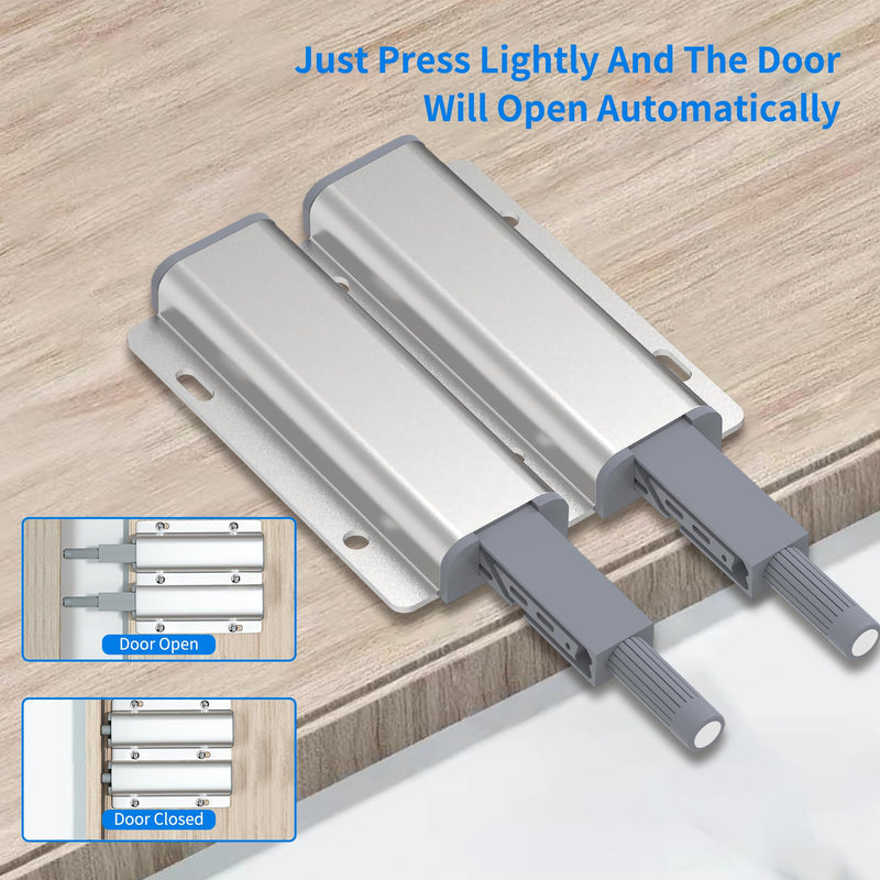 6 Pcs Magnetic Push Latch Catch for Cabinet Door, Push to Open Door Latch, Heavy Duty Double Cabinet Magnetic Catch for Cabinet Drawer Door Press Out Closure Cabinet Hardware 6 Pcs Double Magnetic Push Latch
