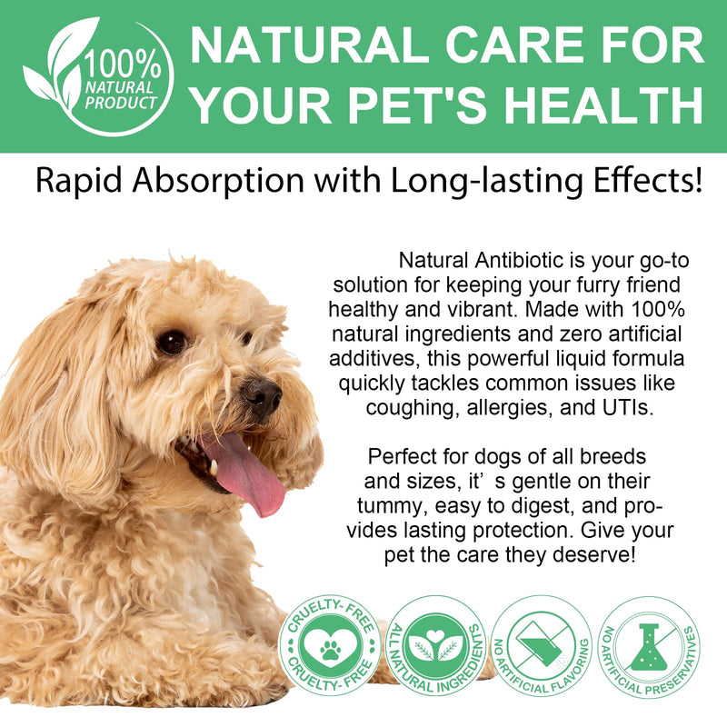 Antibiotics for Dogs, Natural Antibiotics for Dogs, Dog Antibiotics for Infection Supports Immune & Dogs Allergy Relief, Dog Multivitamin UTI Drops Natural Supplement for All Ages & Breeds-2PCS 2PCS