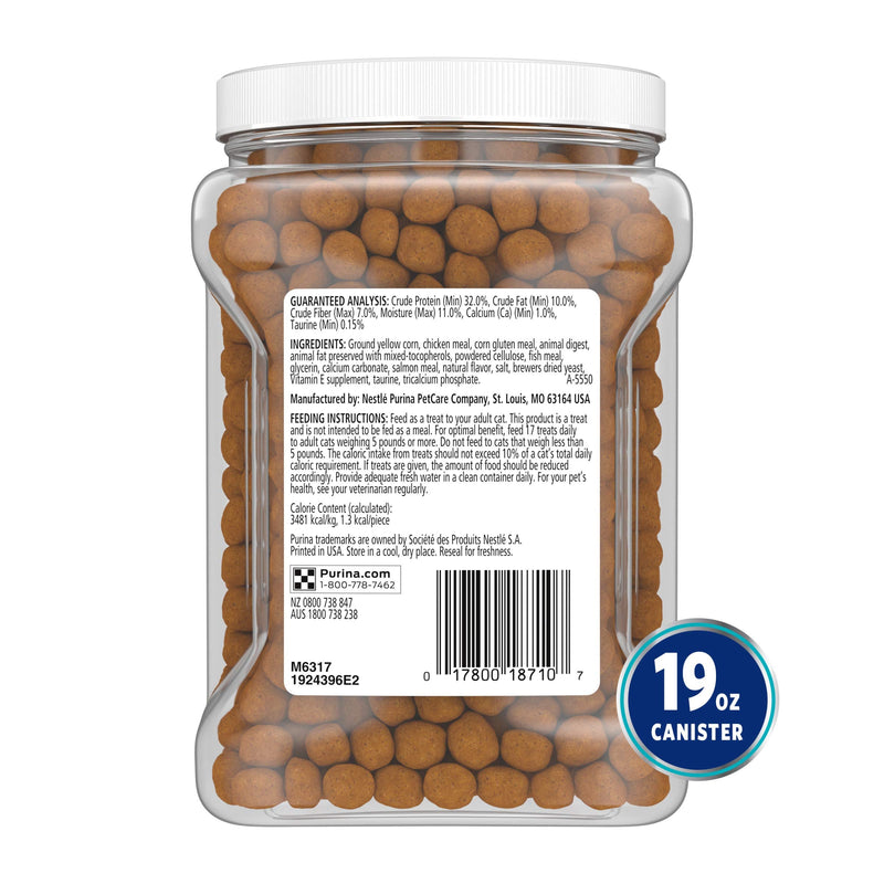DentaLife Purina Made in USA Facilities Cat Dental Treats, Savory Salmon Flavor - 19 oz. Canister 1.19 Pound (Pack of 1) - PawsPlanet Australia