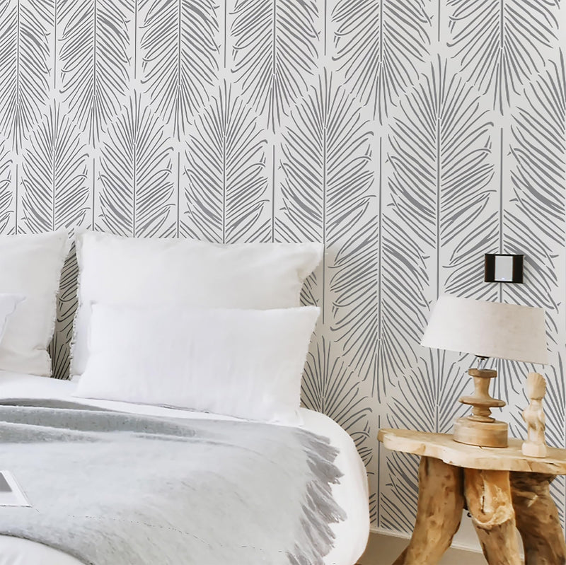 STENCILIT® Palm Leaves Wall Stencils - 2 Pack 31x13 in Stencil, Modern Wall Stencil for Painting Large Pattern, Palm Frond Stencil, Huge Stencil Leaves