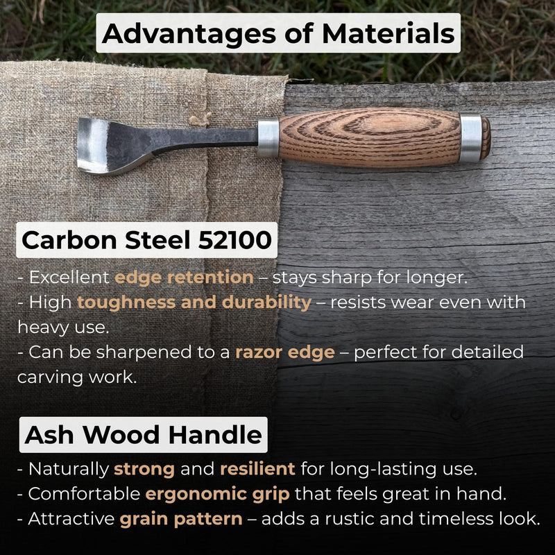 Sharky Hand-Forged Spoon Bent Gouge - Professional Wood Carving Chisel For Spoons Bowls Kuksa And Sculpting (0.8 inches (20 mm)) 0.8 inches (20 mm)