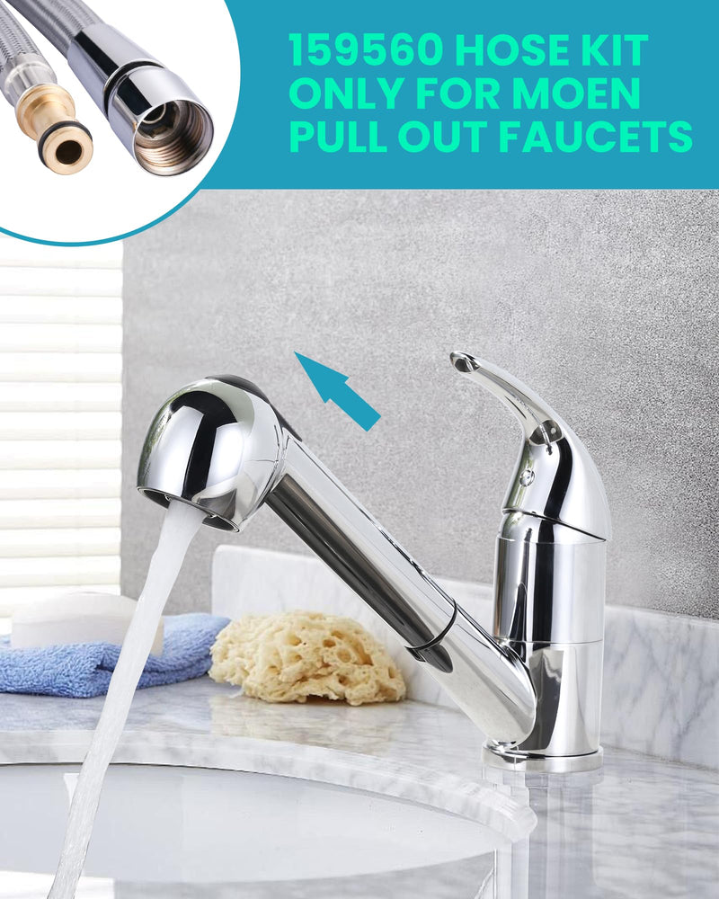 Replacement Hose kit for Moen Kitchen Pull out Faucet(Pullout 159560) 159560 Pull Out Hose