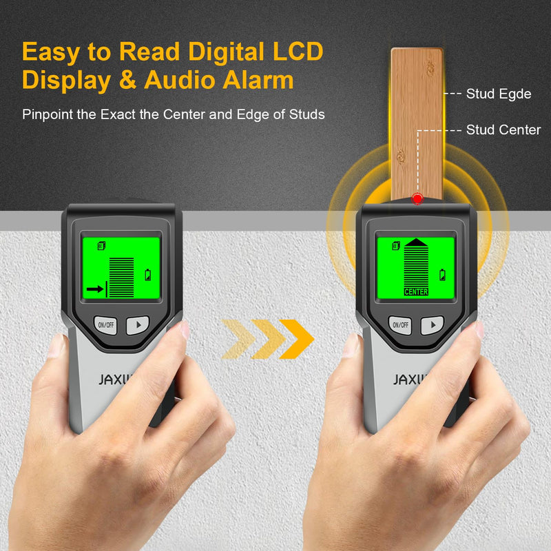 Stud Finder Wall Scanner - 5 in 1 Stud Finder Tool w/Intelligent Microprocessor Chip and HD LCD Display, Stud Detector Beam Finders for the Center and Edge of Wood AC Wire Metal Studs Joist Pipe ‎soft Gray