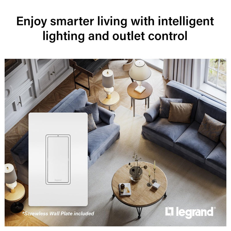Legrand Radiant WNRL10WH Smart Switch with Netatmo, Compatible with Alexa, Google Assistant & Apple HomeKit, White (1 Count)