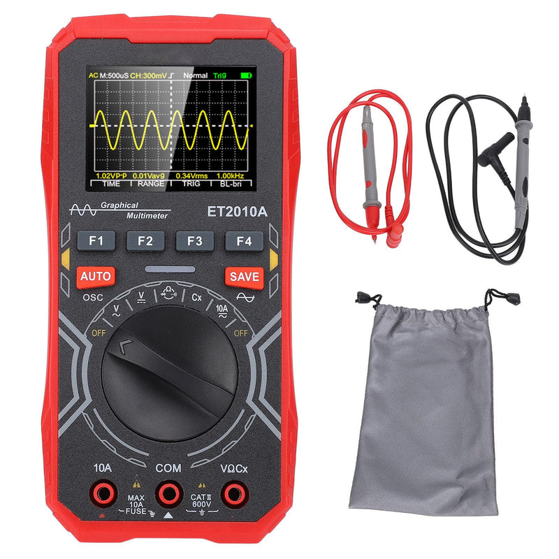 Portable 2 in 1 Handheld Digital Oscilloscope and Multimeter with 1MHz Bandwidth, 2.5Msps High Speed Sampling, Auto Sleep Function for Field Diagnostics and Electronics Testing by Professionals