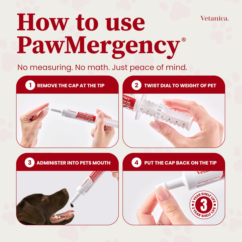PawMergency – Activated Charcoal First Aid Kit Emergency Rescue for Dogs, Cats, Puppy & Pet Poison Kit, Camping Survival Remedy Essential,Oral Anti Diarrhea Digestive Paste Ready Absorb Toxins 1 Tube (Dogs Cats less than 30lbs)
