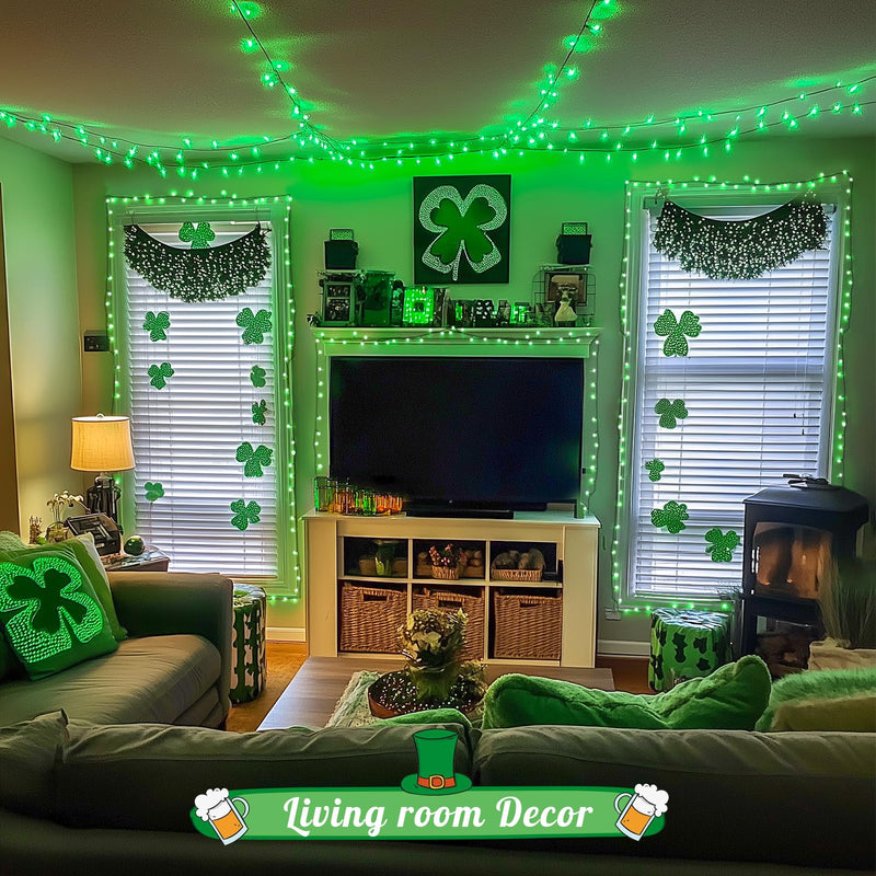 JMEXSUSS 200 LED Christmas String Lights Outdoor, 66ft Expandable Green String Lights Plug in, 8 Modes Waterproof Green Christmas Tree Lights for Outside Yard St Patricks Day Christmas Halloween Decor Green Connectable