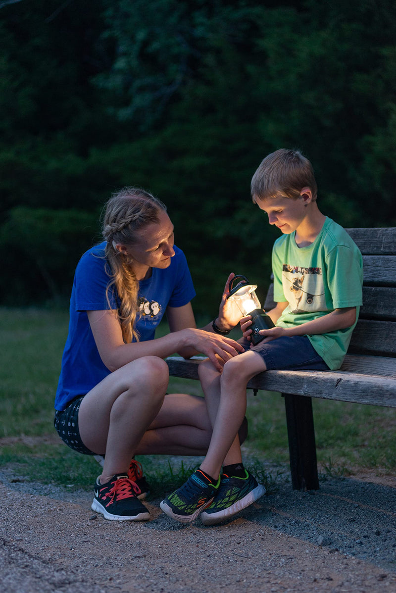 Enbrighten LED Mini Camping Lantern, Battery Powered, 200 Lumens, 40 Hour Runtime, 3 Modes, Night Light for Kids, Ideal for Hiking, Outdoors, Emergency, Snow, Hurricane and Storm Green