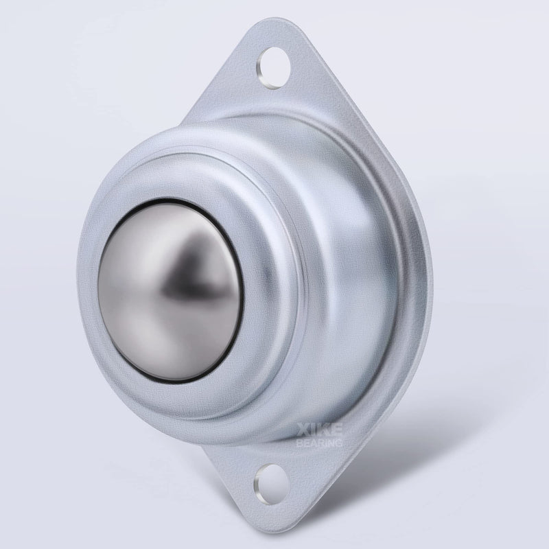 XiKe 4 PCS 1/2" Roller Ball Transfer Bearings, 360º Rotation Universal Ball Casters, 18Lbs Carbon Steel Round Ball Transfer Unit for Conveyor, Roller Stand, Transmission System, Furniture 18 pounds load ＆ 1/2" ball diameter