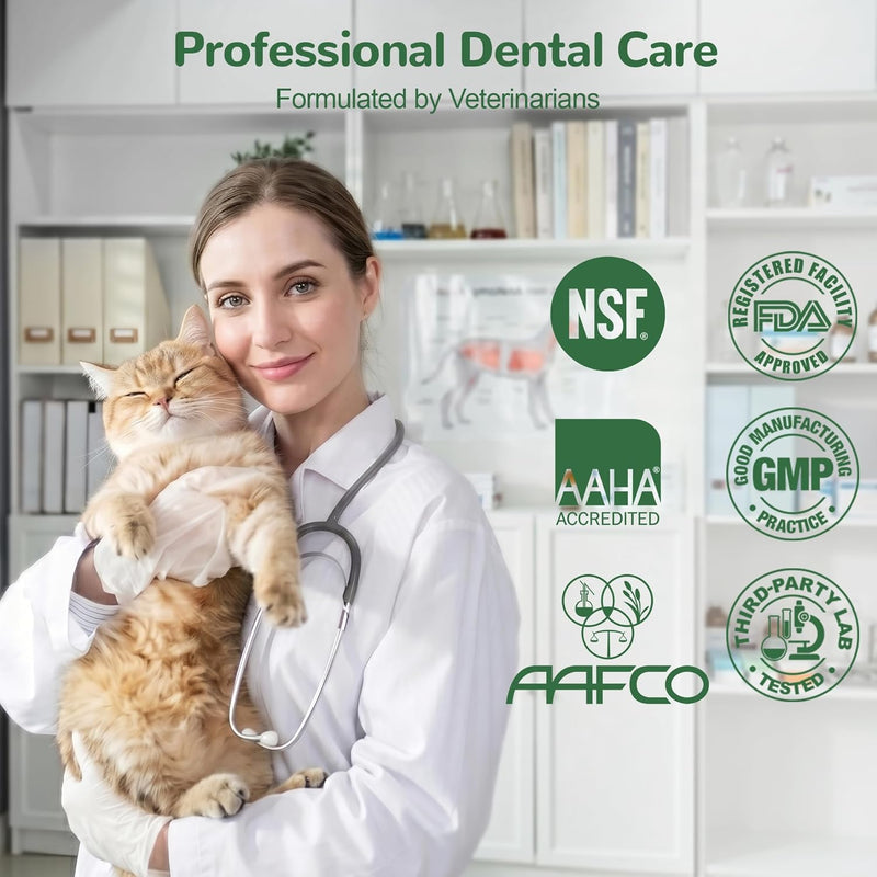 Jellico Pet Teeth Cleaning Powder for Cats – Dental Care Powder Prevents Tartar & Plaque Buildup, Freshens Breath, Oral Hygiene Supplement for Cats, 100g