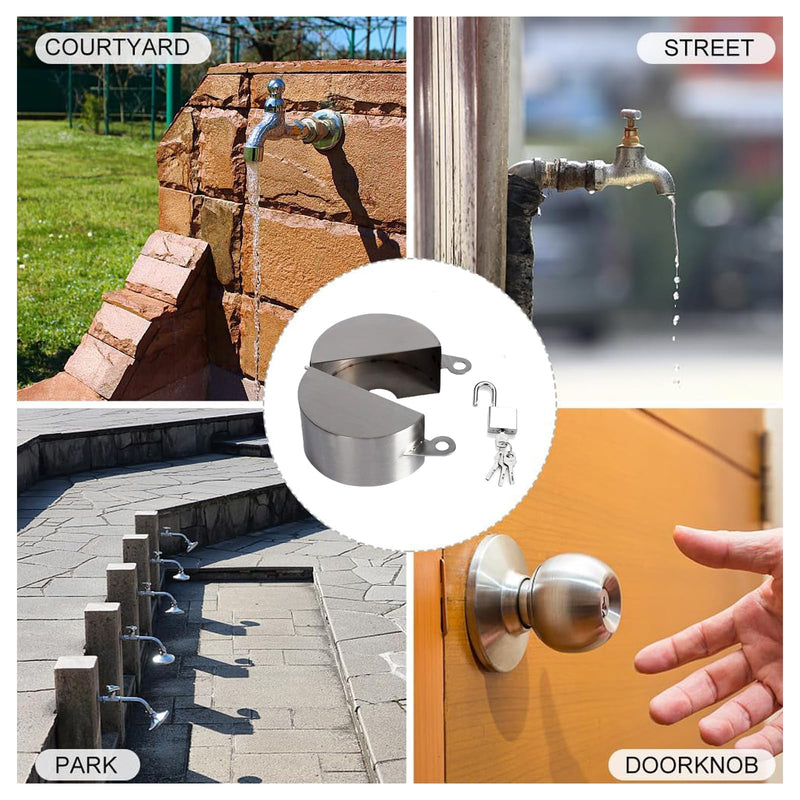 Door Handle Lock Cover with Padlock and Keys Door Knob Lock Out Device Prevents Turning of Door Knob and Access to Keyhole Disable The Doorknob/Faucet/Valve