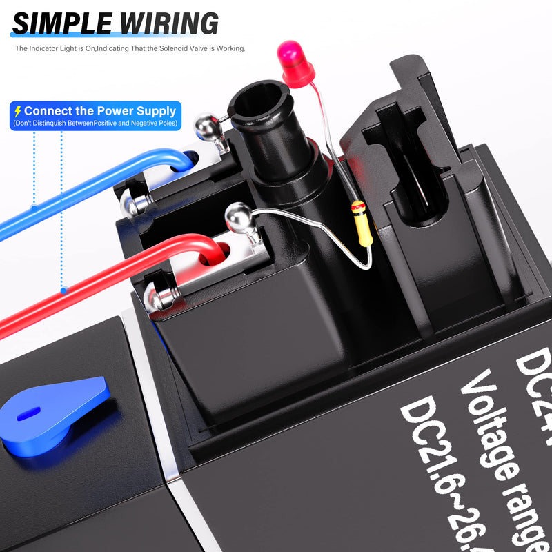 TAILONZ PNEUMATIC 1/4"NPT Solenoid Valve 4V210-08 DC24V Single Coil Pilot-Operated Electric 2 Position 5 Way Connection Type Junction Box 1/4"NPT/DC24V/Junction Box