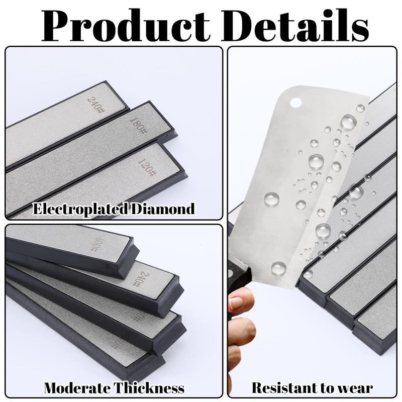 10 PCS Diamond Knife Sharpening Stones Set – 120# to 3000# Grit, Professional Whetstone Kit for Ruixin Sharpeners & Handheld Use – Non-Slip Base, Durable Diamond Plates for Kitchen & Outdoor Tools