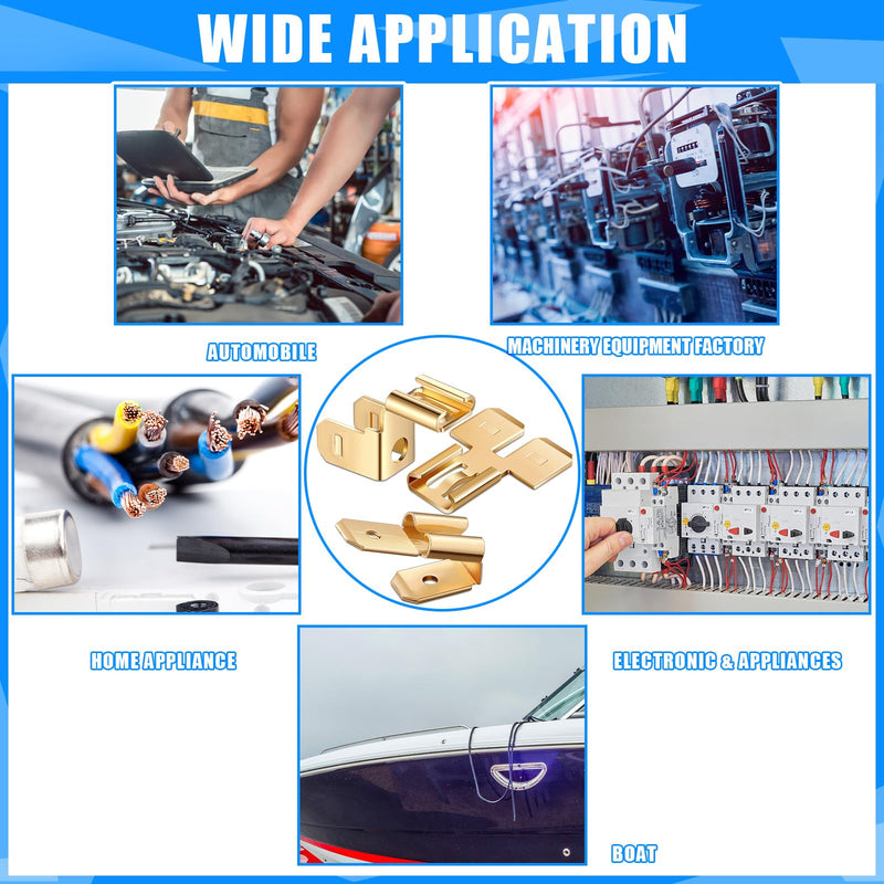 36 Pcs Electrical Quick Splice Wire Terminals, 12 Pcs Piggyback Spade Connectors, 12 Pcs Double Spade Connector and Chair Terminal Quick Disconnect Adapter 1/4" 2 Male and 1 Female Tabs