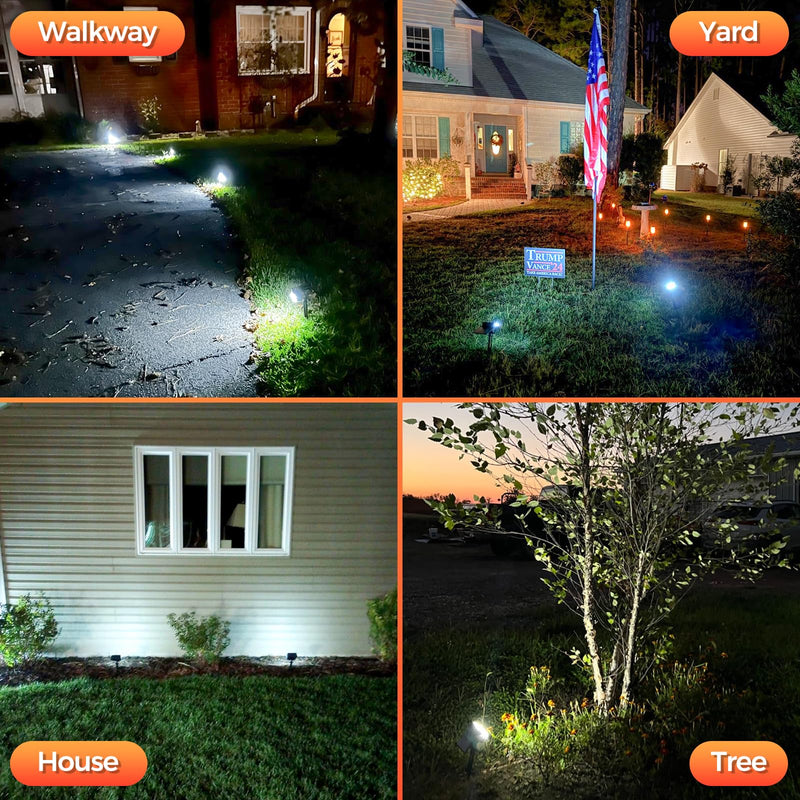 Solar Spot Lights Outdoor, 92 LEDs Landscape Lighting with 3 Lighting Modes and Auto On/Off, IP67 Waterproof Spotlights, Outdoor Solar Lights for Yard Garden, 6 Pack (Cool White) Cool White