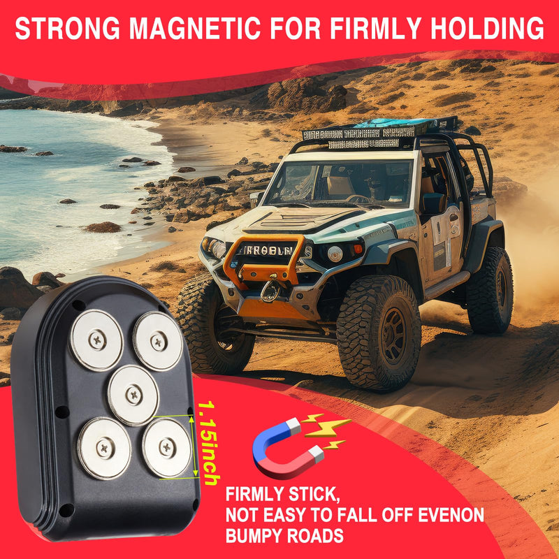 Magnetic Key Box for Under Car, Lockbox for Keys with Combination Lock, Signal Shield Bag and 5 Strong Magnets, Hide a Key Outside for Vehicle, Home or Office Use (1, RED) 1